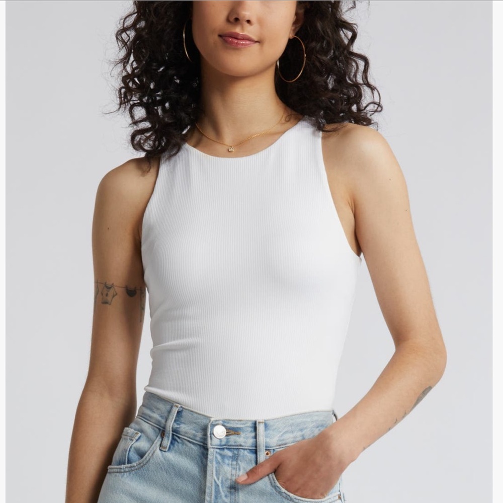 BP. Butter Tank Bodysuit in Small, Ivory Tofu